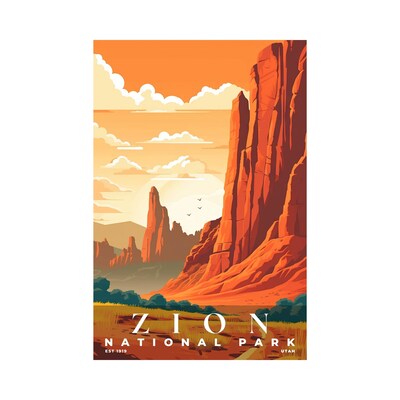 Zion National Park Poster, Travel Art, Office Poster, Home Decor | S3 - image1